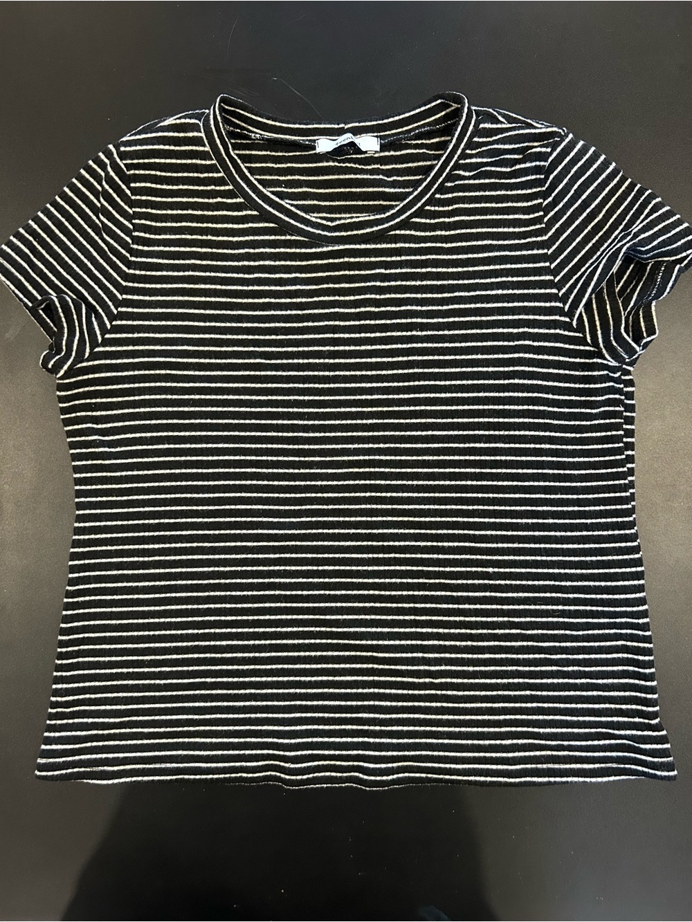 TeenBell Black & White Striped Short Sleeve Tee